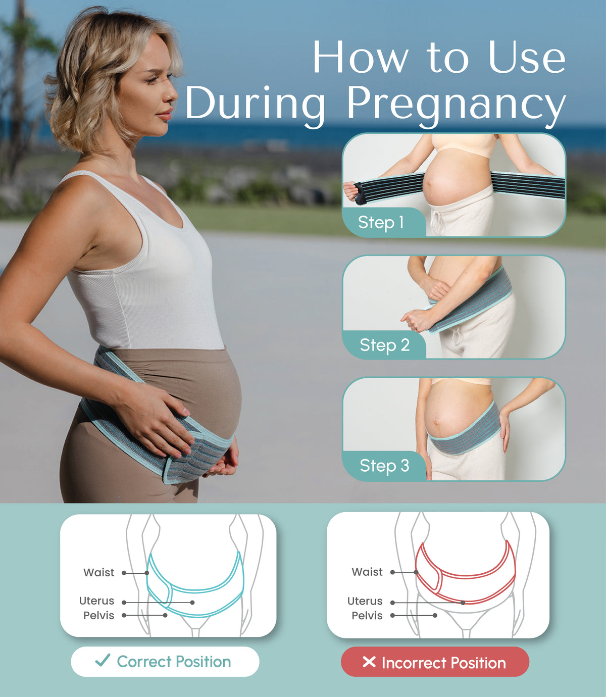 2-in-1 Pregnancy, Postpartum & C-Section Bamboo Belly Band