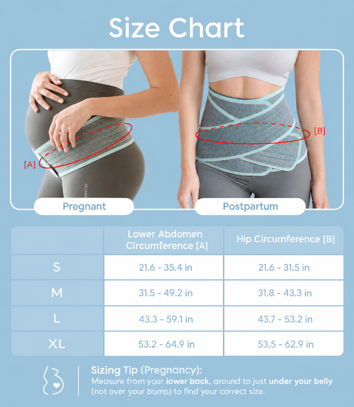 2-in-1 Pregnancy, Postpartum & C-Section Bamboo Belly Band