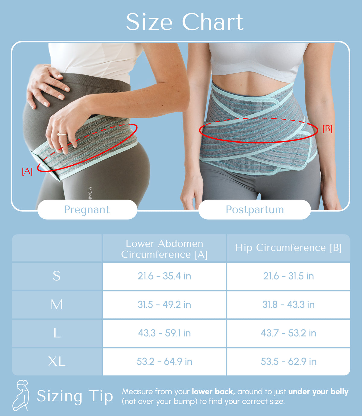 2-in-1 Pregnancy, Postpartum & C-Section Bamboo Belly Band
