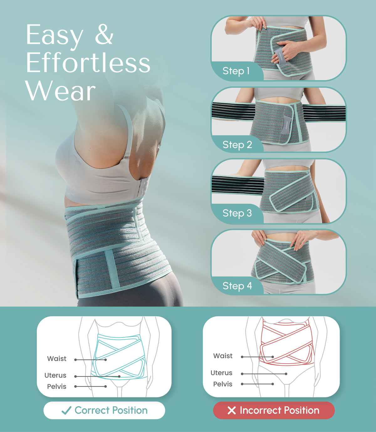 2-in-1 Pregnancy, Postpartum & C-Section Bamboo Belly Band