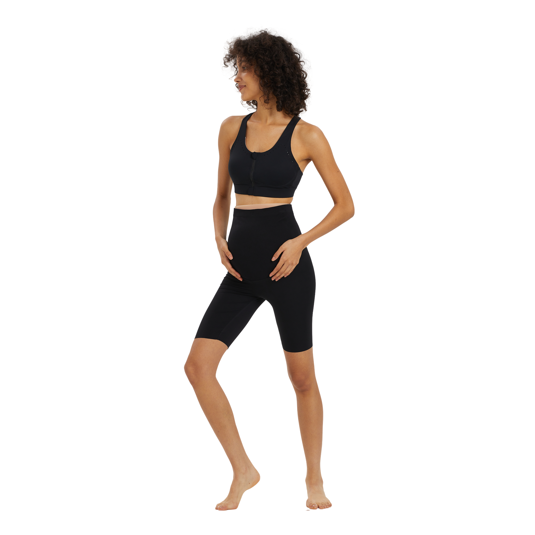 Active Belly Cover Maternity Leggings (Short)
